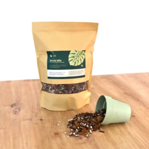 Bolsa de Aroid Mix Sustrato Premium Artesanal con un montoncito de la mezcla fuera